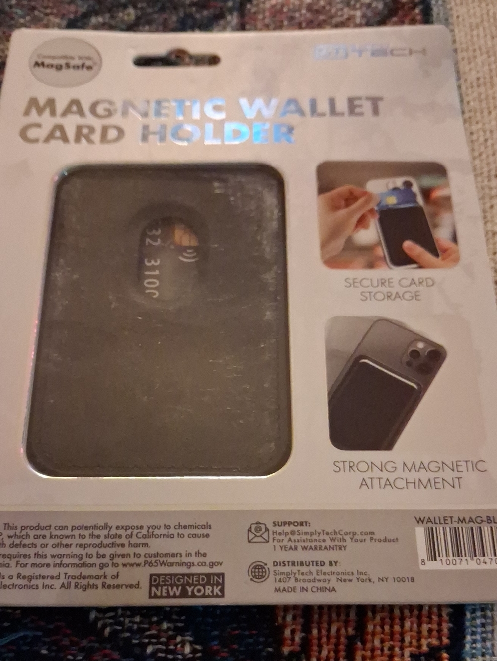 Magnetic Wallet Card Holder - Black by